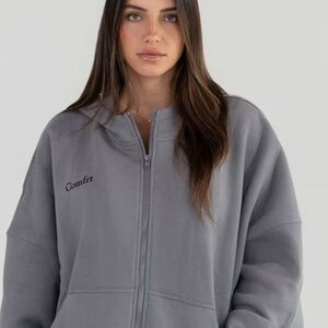M Comfrt Cloud Zip Hoodie in Grey